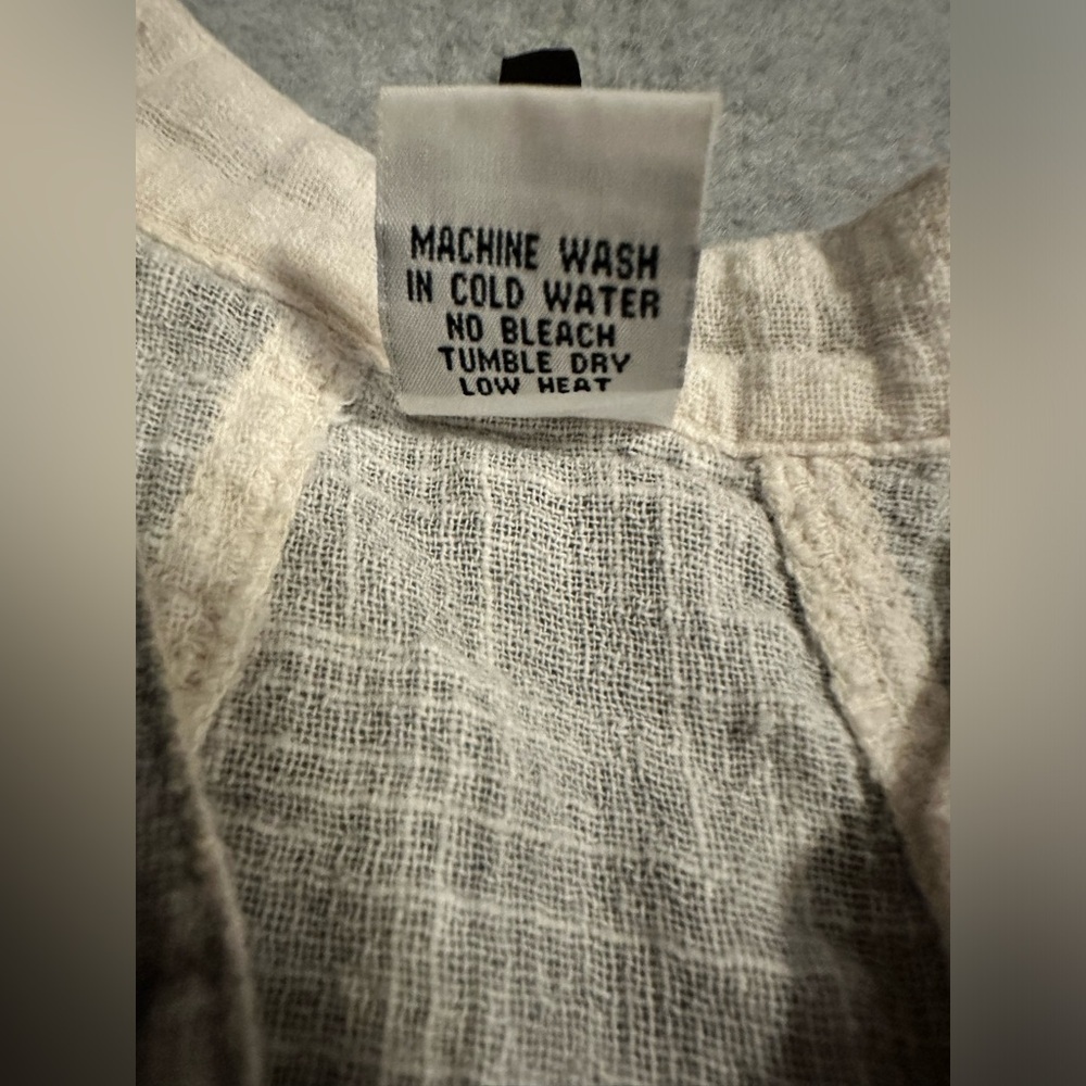 XCVI Button Front Tunic Shirt Cotton Roll Tab Sleeve Gray size M - Picture 7 of 7